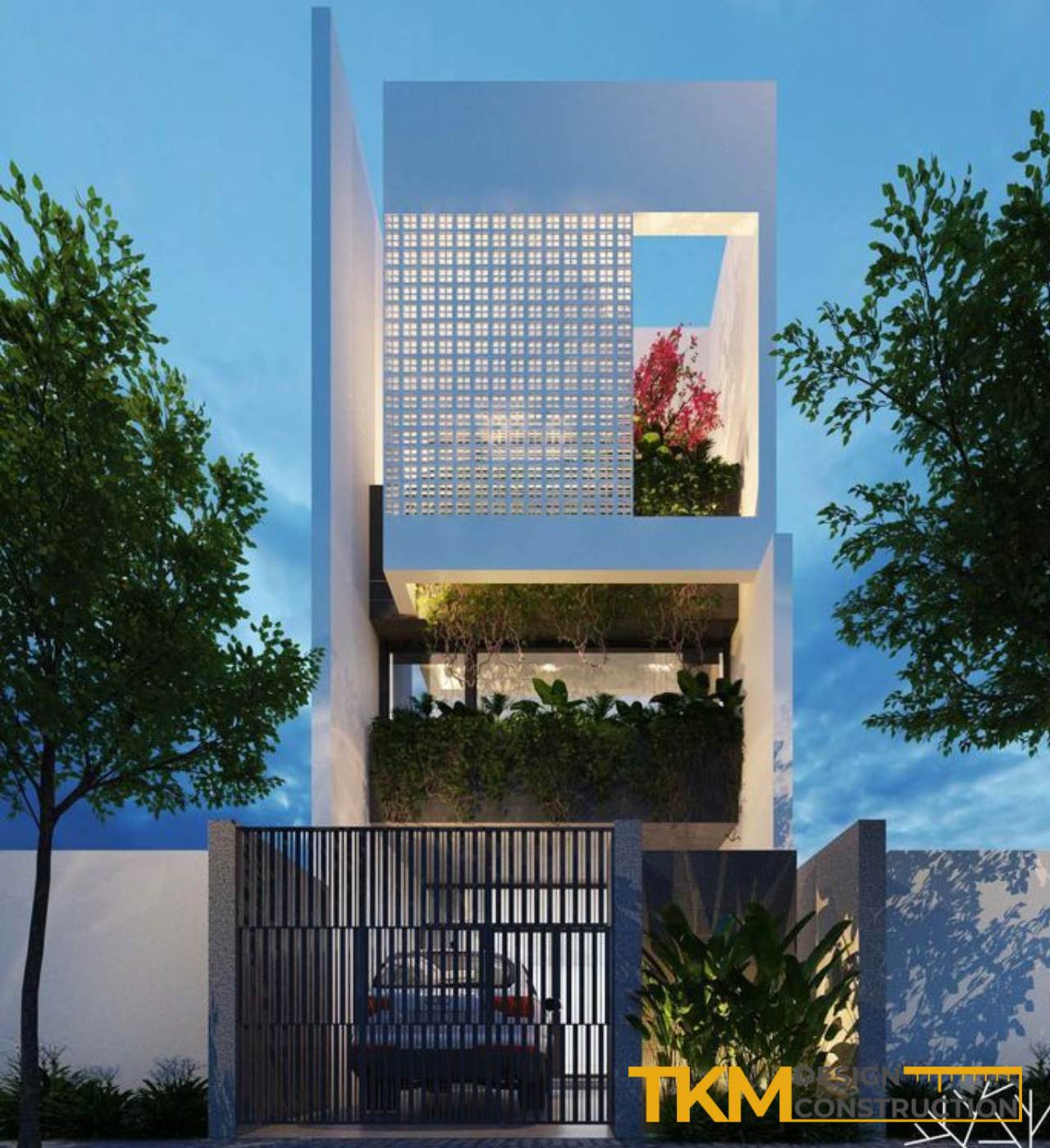 Không gian mở trong một mẫu thiết kế nhà 2 tầng Hà Nội hiện đại