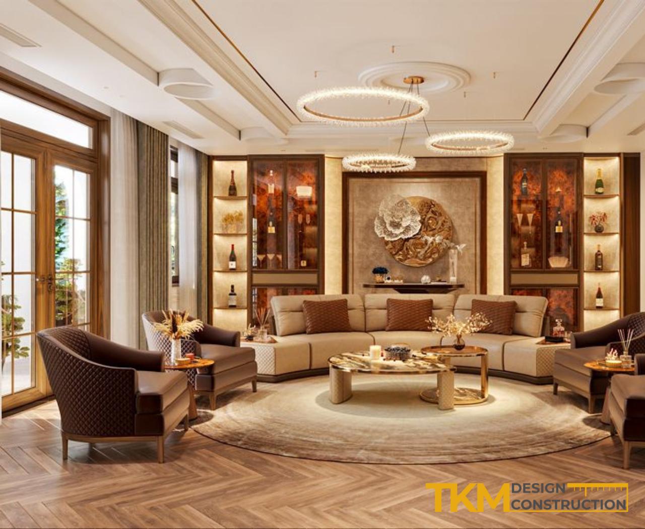 Tầng 1 trong một mẫu thiết kế nhà phố 4 tầng Hà Nội với không gian mở