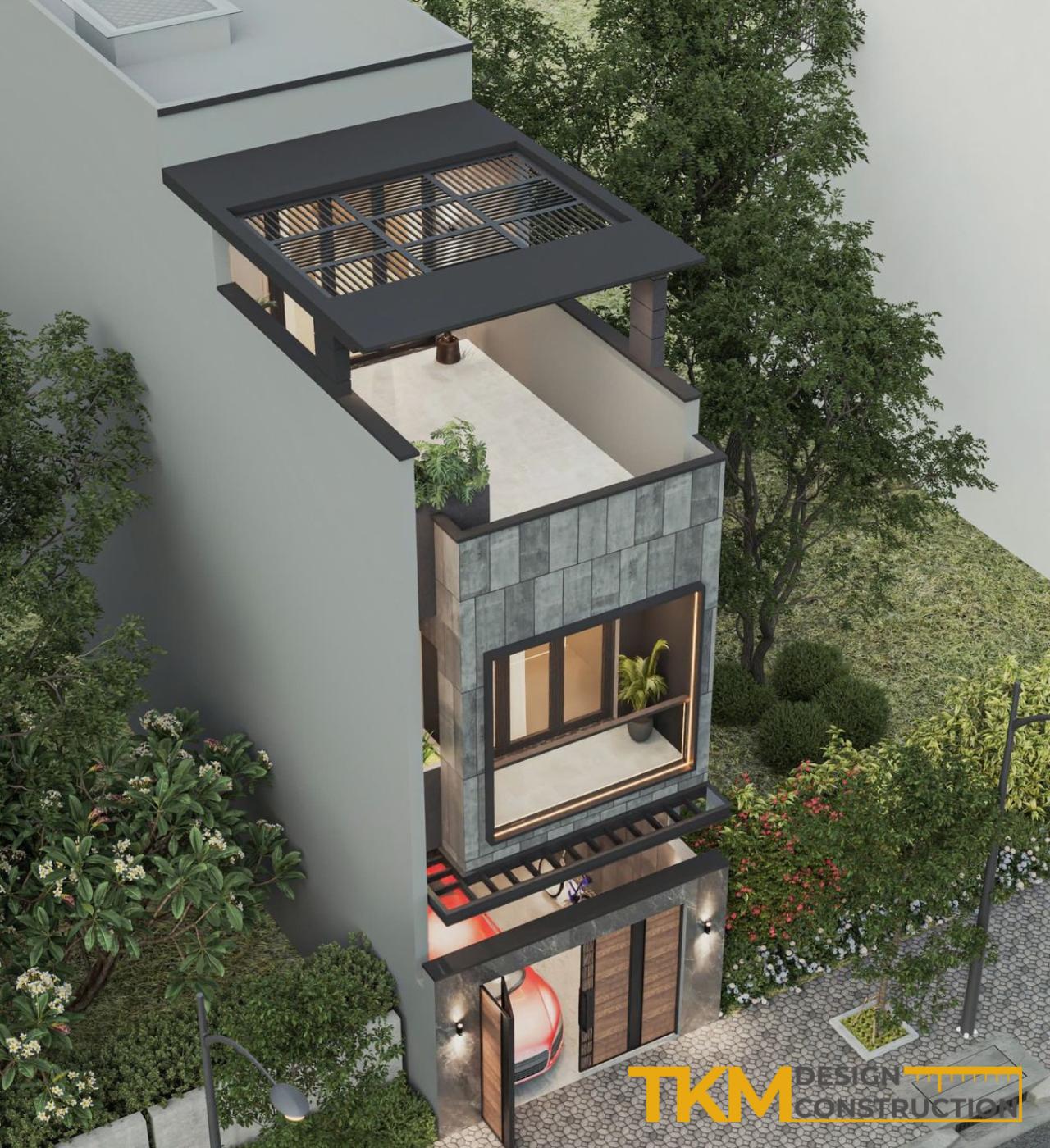 Tối ưu tầng tum trong một bản thiết kế nhà phố 4 tầng Hà Nội